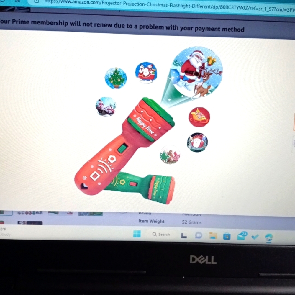 Slide projector torch Christmas flashlight